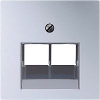 Лицевая панель Jung EcoProfi для 2-м. розетки RJ11/RJ45 алюминий картинка